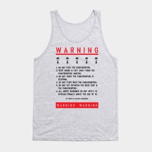 Paratrooper Warning Sign Tank Top